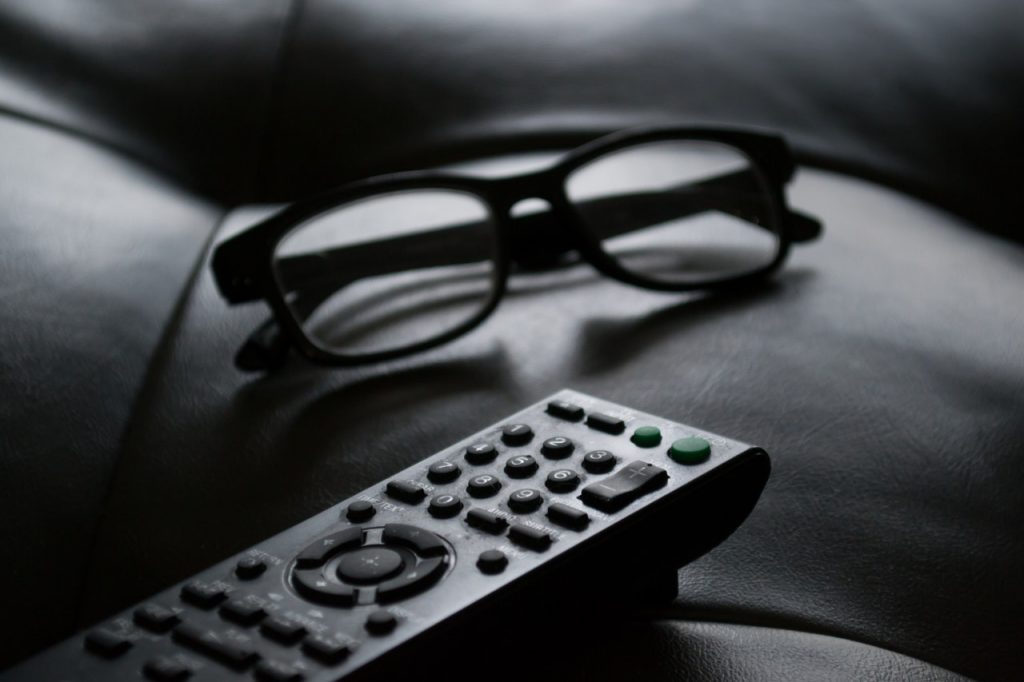 a black and white picture of a remote control